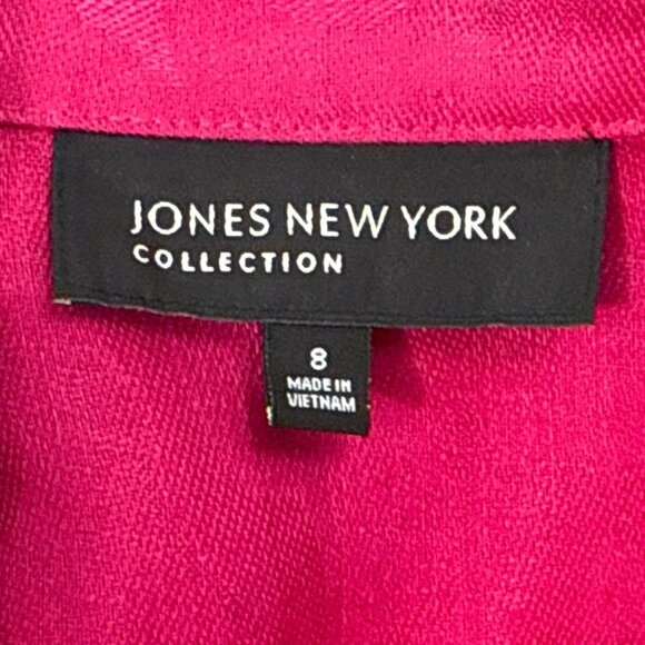 Jones New York Collection Women's Pink Textured Button-Front Blazer Jacket Sz 8 - Picture 6 of 8